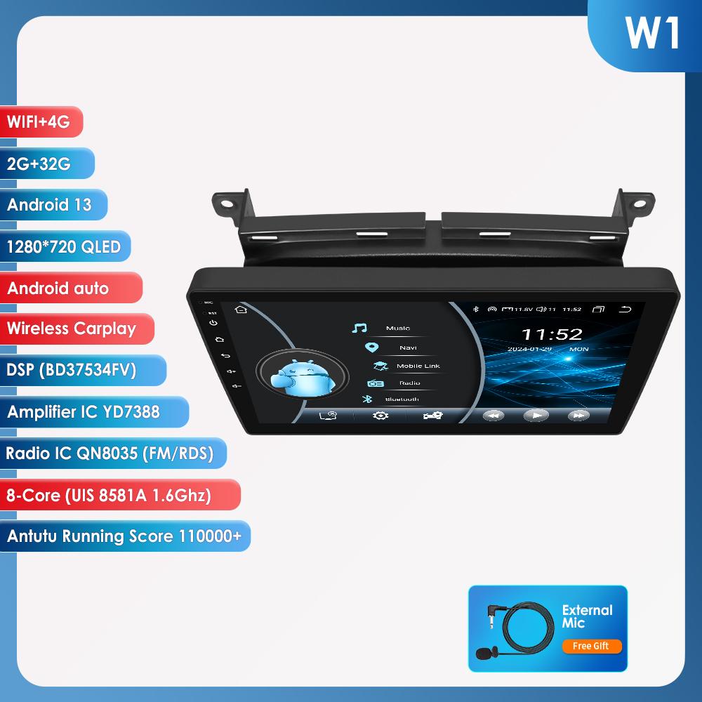 OSSURET Carplay Автомобильные интеллектуальные системы Carplay Android 13 Автомобильное радио для Fiat 500 2016 2017 2018 2019 Мультимедийный видеоплеер WIFI Авторадио Bluetooth