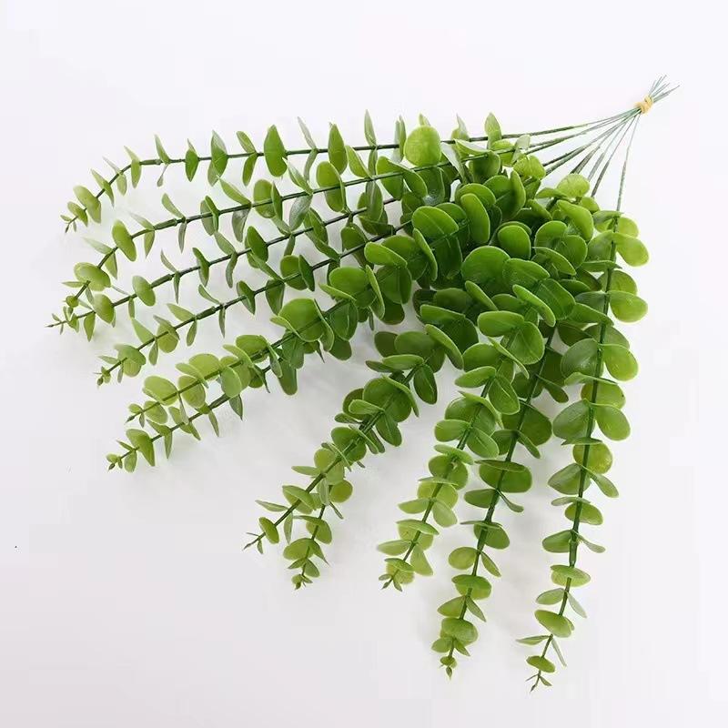 Artificial Eucalyptus Leaves 38Cm Single Eucalyptus Leaves Simulated Green Plant Bouquet, Farmhouse Home Decoration Flower
