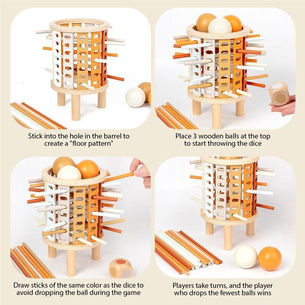 Набор деревянных музыкальных инструментов Настольная игра Красочные деревянные палочки и игральные кости Интересная интерактивная