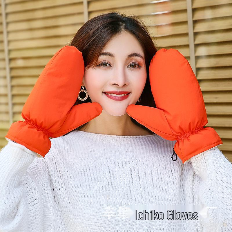 Мужские и женские ветрозащитные зимние велосипедные перчатки - Толстые, теплые хлопковые варежки