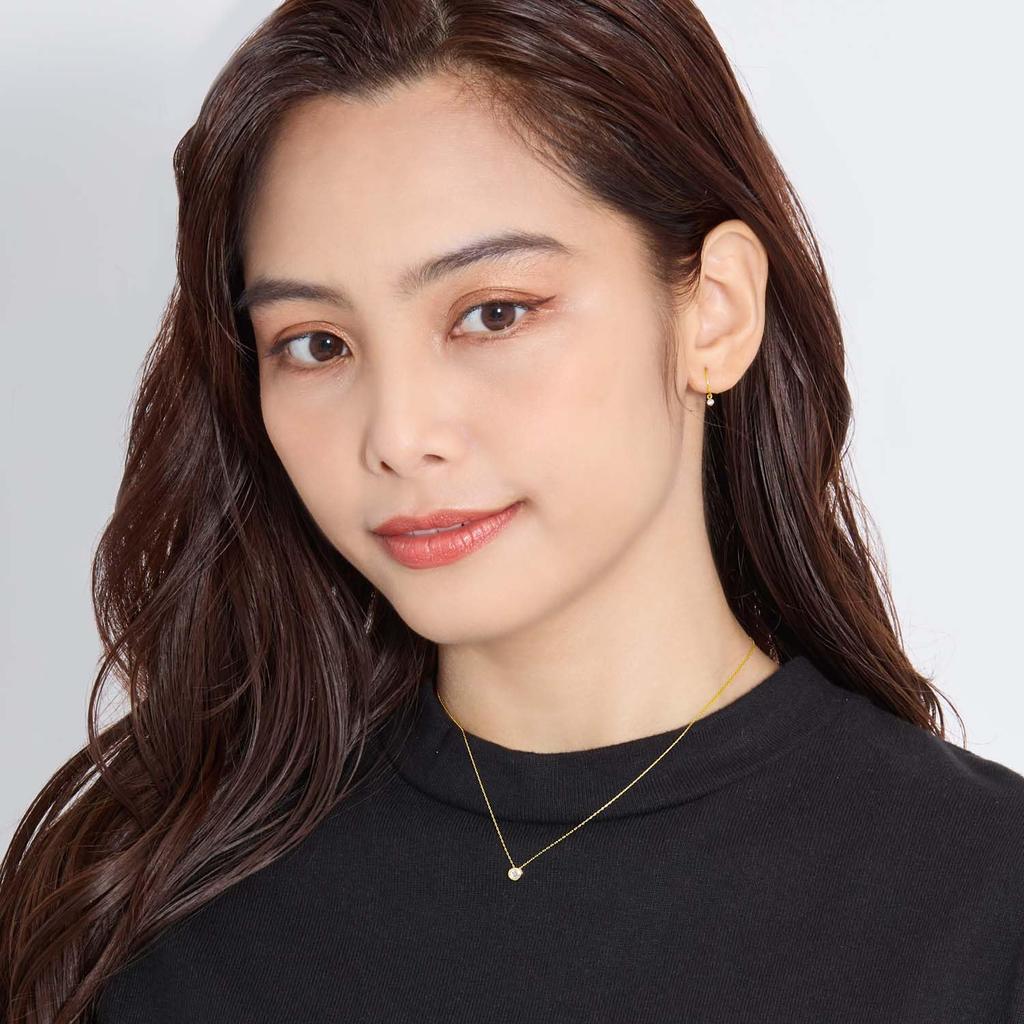 Diamond Fukurin Necklace Gold 18K K18 [Lara Christie] H&C 0.2ct Lp37-0004-yg