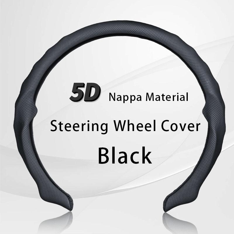 5D Наппа Кожаный Ремешок Отверстие Чехол на Руль, Дышащий, Нескользящий, Ультратонкий и Безопасный. для Jeep, Tesla, Honda, Mazda и т. д.