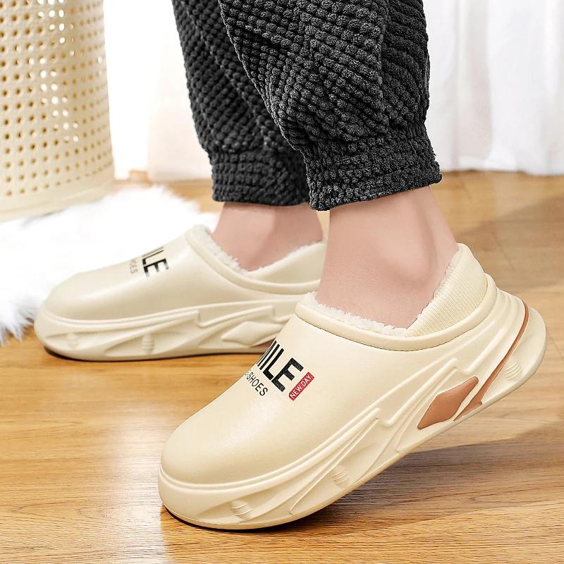 2024 Новые мужские тапочки зимние хлопковые высококачественные повседневные уличные нескользящие модные мужские туфли Эва легкие парные тапочки