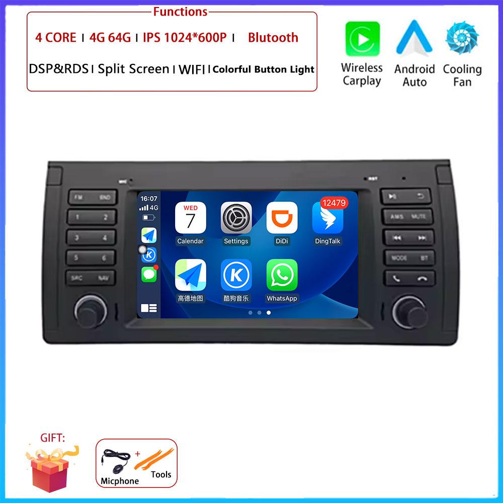7" 4G для BMW X5 E53 E39 Car Carplay Auto Android OS Радио Навигация GPS Мультимедиа Видео Плеер BT 5.0 WIFI DSP