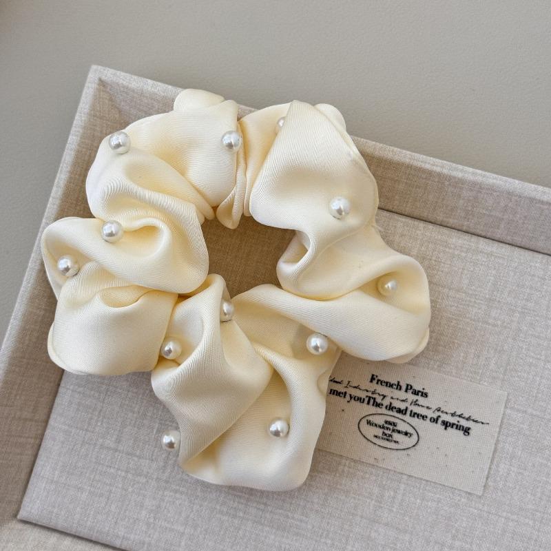 Милая и Мягкая Жемчужная Резинка для Волос в Виде Толстой Кишки для Женщин Сатиновая в Японском Стиле Универсальная Повязка на Голову для Высокого Хвоста Аксессуар для Волос Резинка для Волос Резинка для Волос