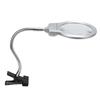 LED Illuminating Magnifier with Clamp Optical Lens Adjustment Hose Magnifying Glass with 2 LEDs for