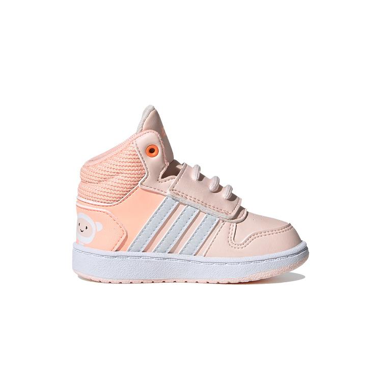 adidas Neo Hoops 2.0 Mid I Нескользящие Нескользящие Средние Детские Кроссовки Розовый Белый Младенец И Малыш FW4924