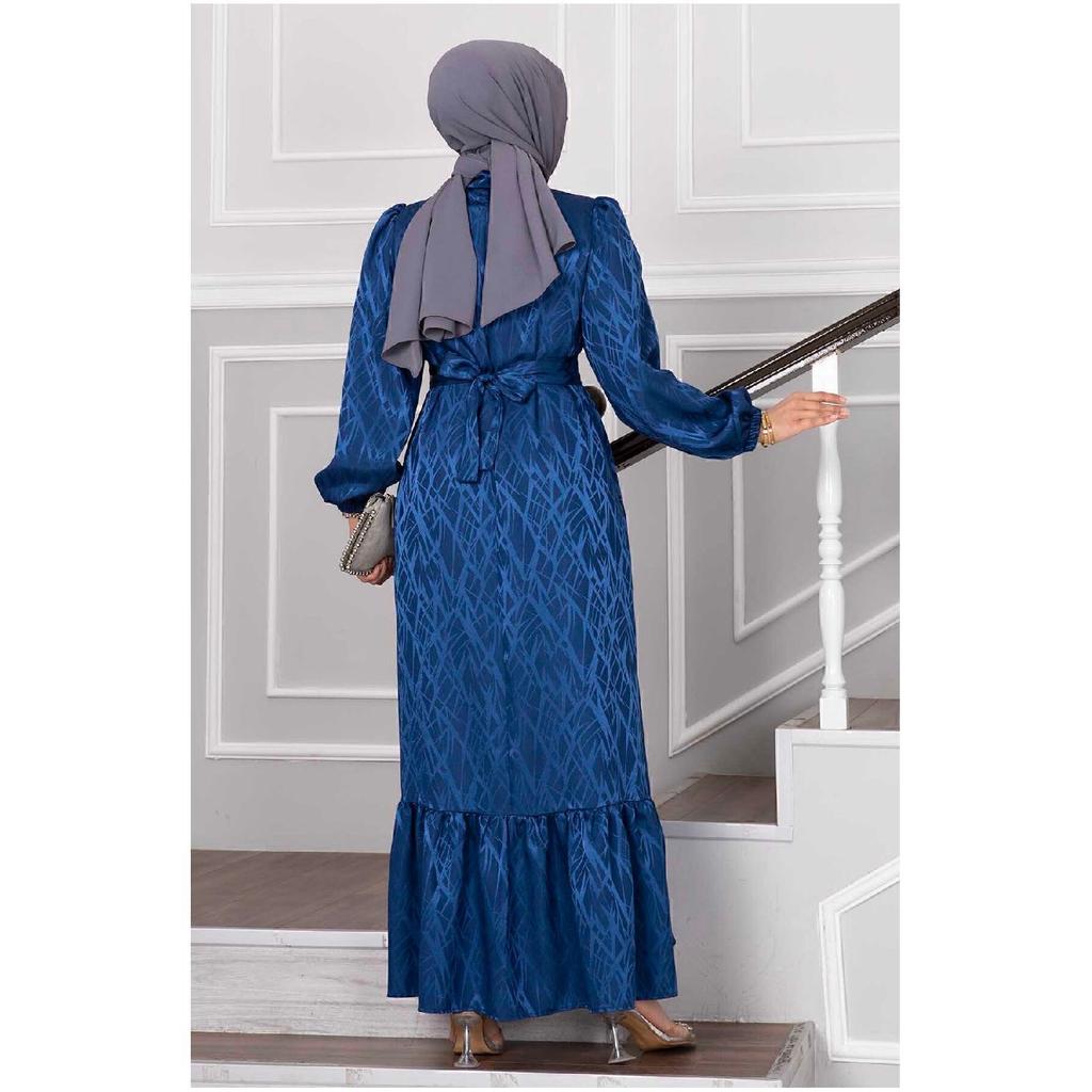 Stoney Jacquard Hijab Evening Dress