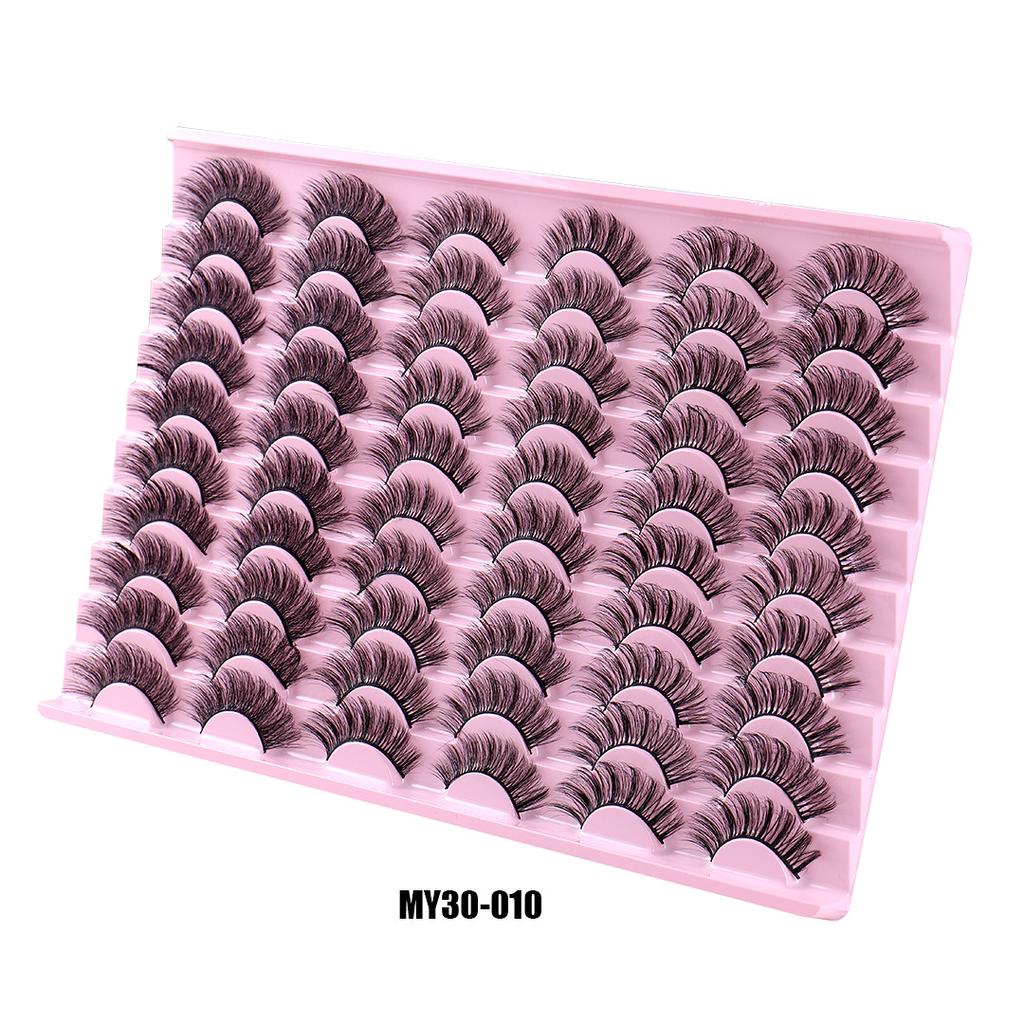New Product Dd Chemical Fiber Russian Volume False Eyelashes 30 Pairs Thick Natural Grafted Eyelashes