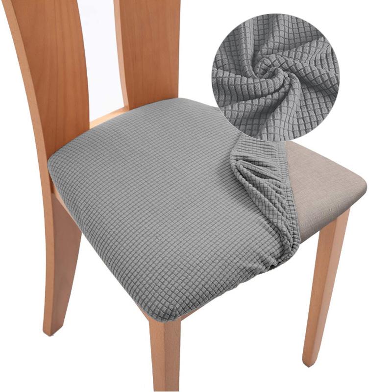 Plaid Jacquard Chair Seat Covers Stretch Thick Elastic Dining Chair Cover Washable Chairs Covers Seat Case For Kitchen Home