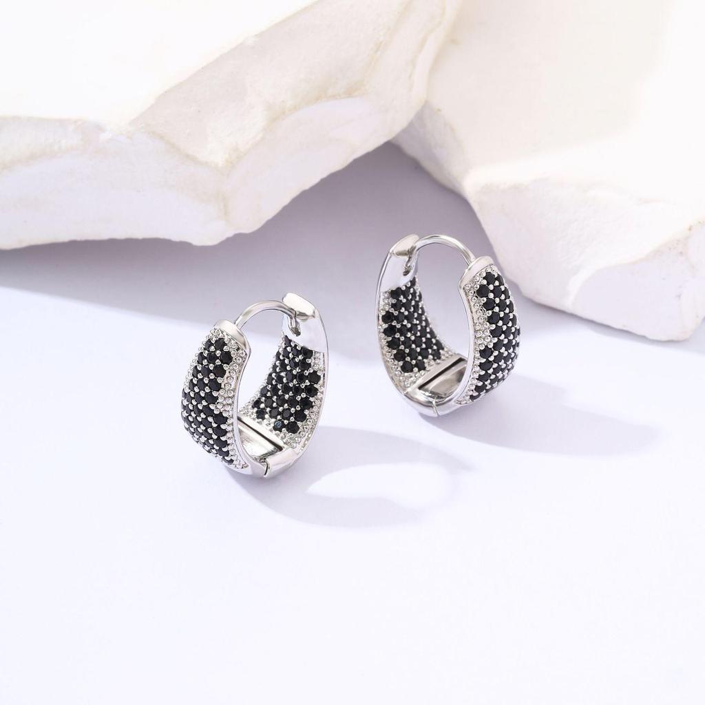 Цветные циркониевые геометрические серьги-каффы в виде треугольников - Легкая роскошь, Изысканная модная бижутерия