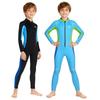 Kids Full Wetsuit Snorkeling Diving Surfing Warm Thermal Long Sleeve Pants UV Protection Black Light Blue