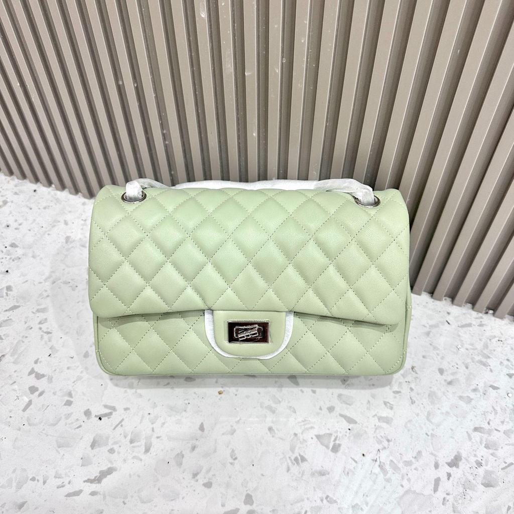 Fang Pangzi CF Caviar Style Diamond Shoulder Messenger Bag - Genuine Leather Women's Niche Design