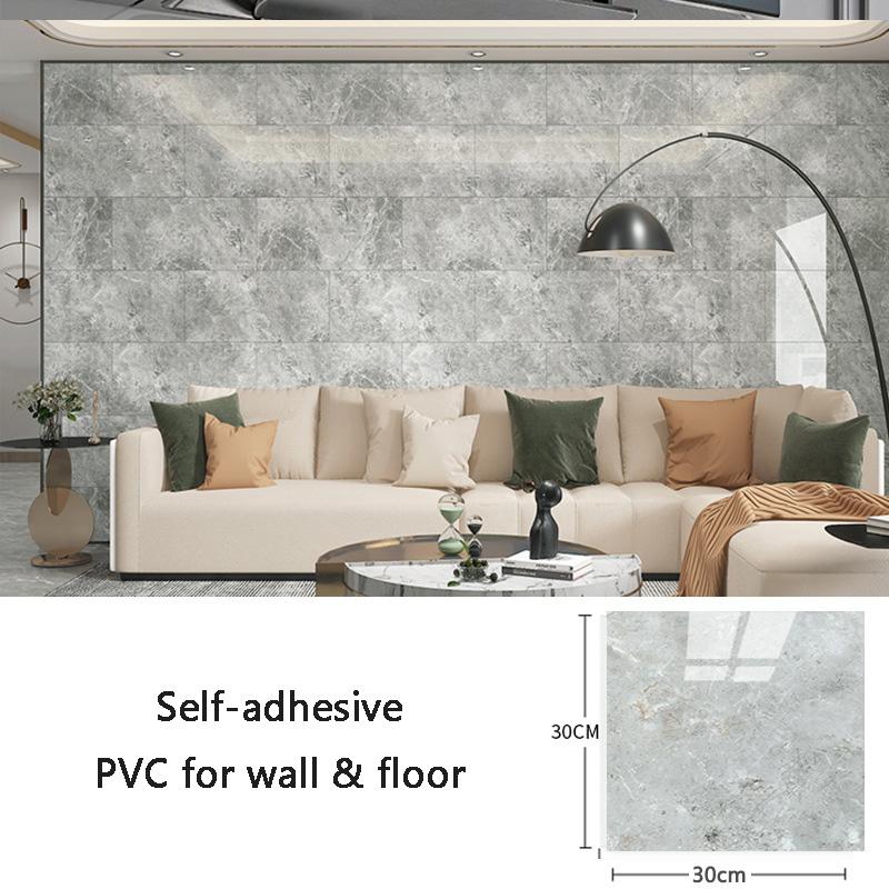 Self-adhesive Imitation Marble Wall Stickers 30x30cm PVC Floor Stickers Waterproof Bathroom Living Room Kitchen Decoration Decal