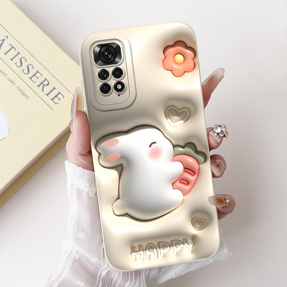 For Xiaomi Redmi Note 11 11s 4G Case Redmi Note 11 Pro 4G Global Cute Panda Rabbit Cartoon Soft Silicone Lens Protective Bumper