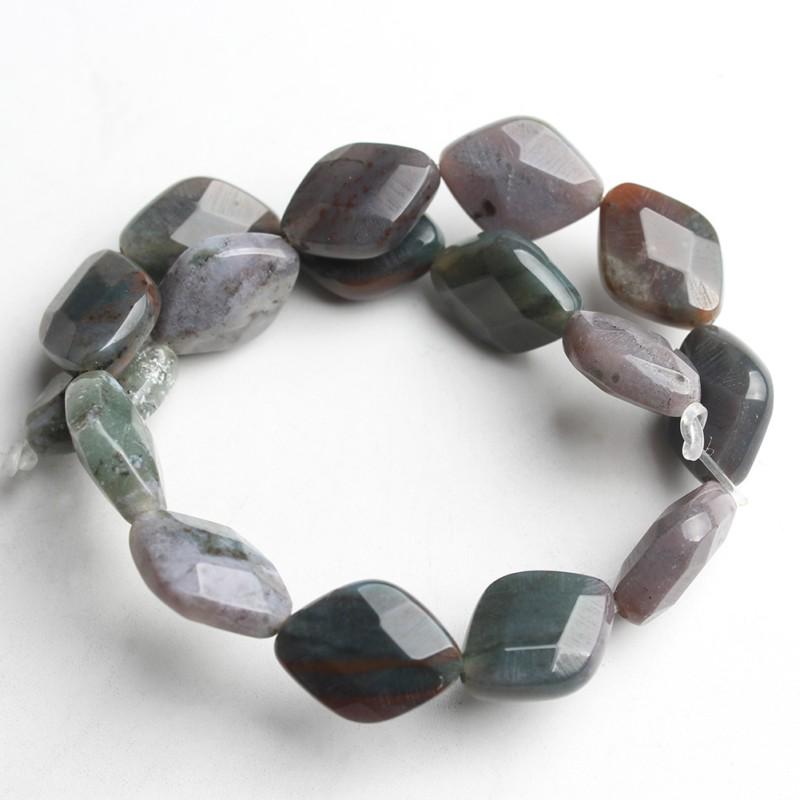 10x13 мм натуральный граненый камень ромбовидные бусины для изготовления ювелирных изделий DIY браслет 16 шт. бусины
