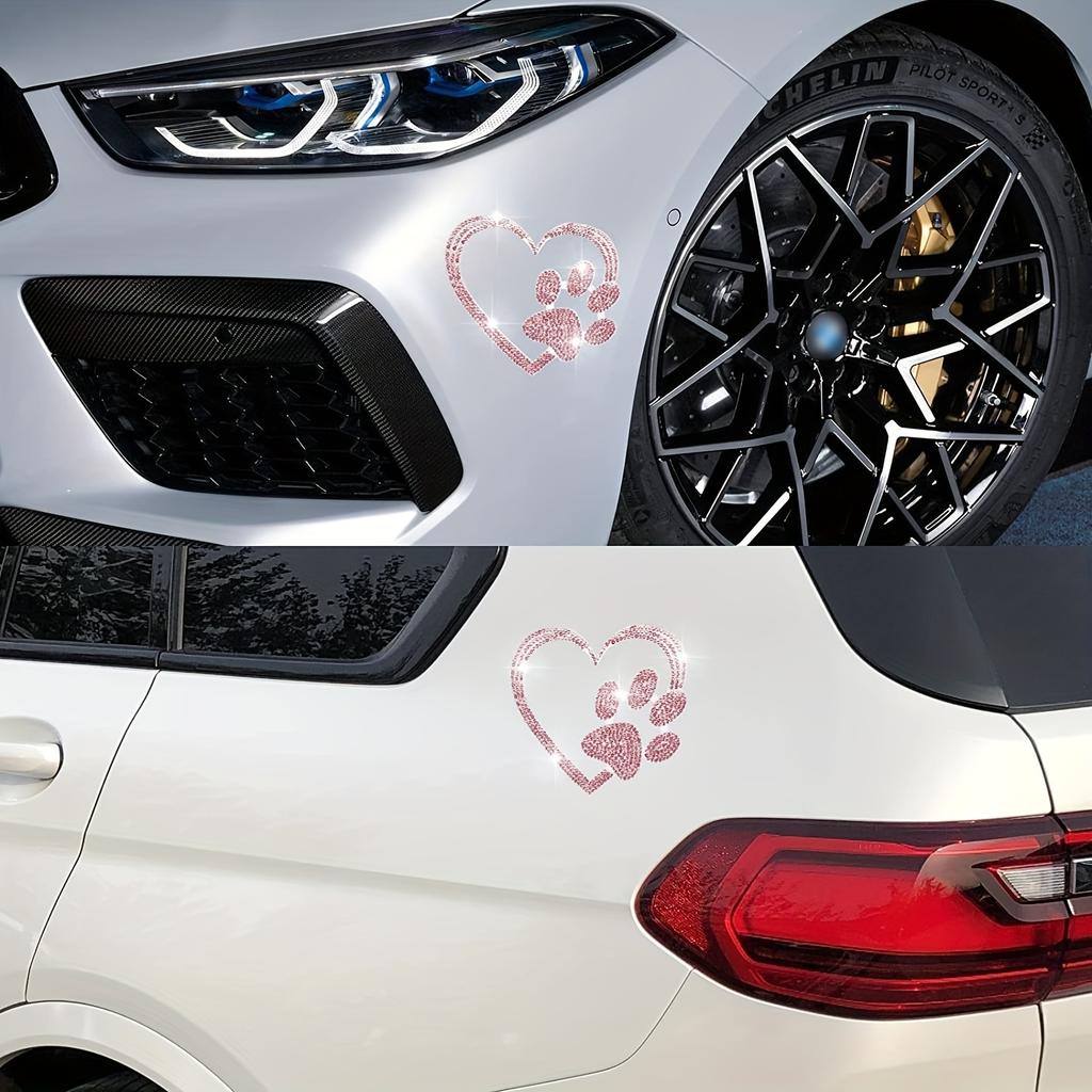 1 шт. Индивидуальная лапка, горячее тиснение, горячее тиснение, самоклеящаяся страза, полый логотип автомобиля в форме сердца, тканевая наклейка