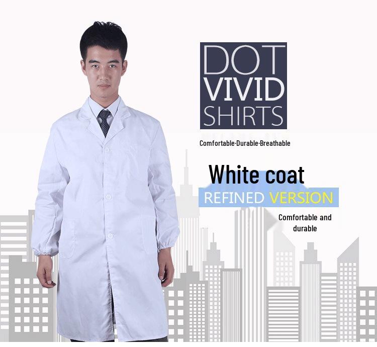 Unisex White Coat for Doctors, Students, Nurses - Long Sleeve, Spring/Autumn, Custom Logo Workwear