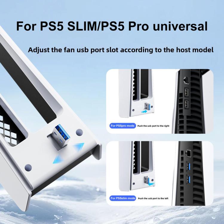 Для PS5 Pro/PS5 Slim Задний Охлаждающий Вентилятор с Контролем Температуры Тонкие Консоли с RGB-Подсветкой
