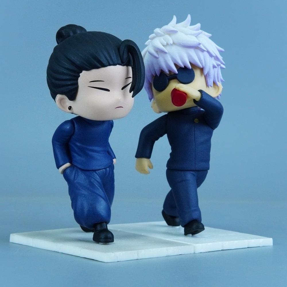 Чиби Годжо Сатору и Гэто Сугуру ПВХ Фигурка действия из Jujutsu Kaisen - 11 см Коллекционная
