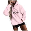 Kaixinjiuhao Women Fashion Casual Fun Print Hooded Sweatshirt Loose Sports Tops Pullover