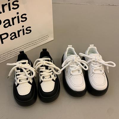 Женские туфли на платформе-маффин, маленькие белые туфли, женские, осень-зима 2025, универсальные, повседневные, спортивные, кеды, уродливые милые туфли с большой головой, папины туфли