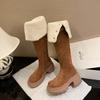 Retro Over-the-knee Thick-heeled Western Cowboy Boots for Women's 2025 New Models To Increase Height and Lose Weight, and Wear Long Knight Boots.