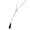 Les Trésors De Lily [E9827] - Gold Plated Necklace 'Unique' Black Gold - 30x7 Mm