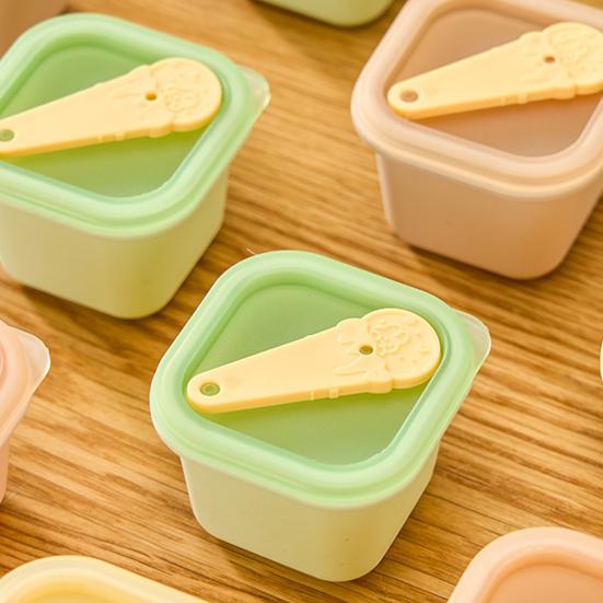 Форма для кубиков льда с ручкой Герметичная крышка Легкое извлечение Пищевой силикон Форма для кубиков льда Подкормка для младенцев Поддон для морозильной камеры
