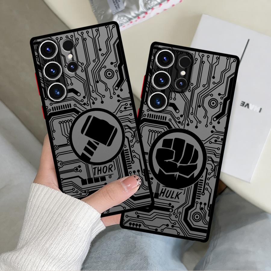 Case for Samsung Galaxy S26 S23 FE S22 S21 S25 Ultra Note 20 10+ S24 Plus S20 Funda Phone Cover Marvel Cool Hero Logo