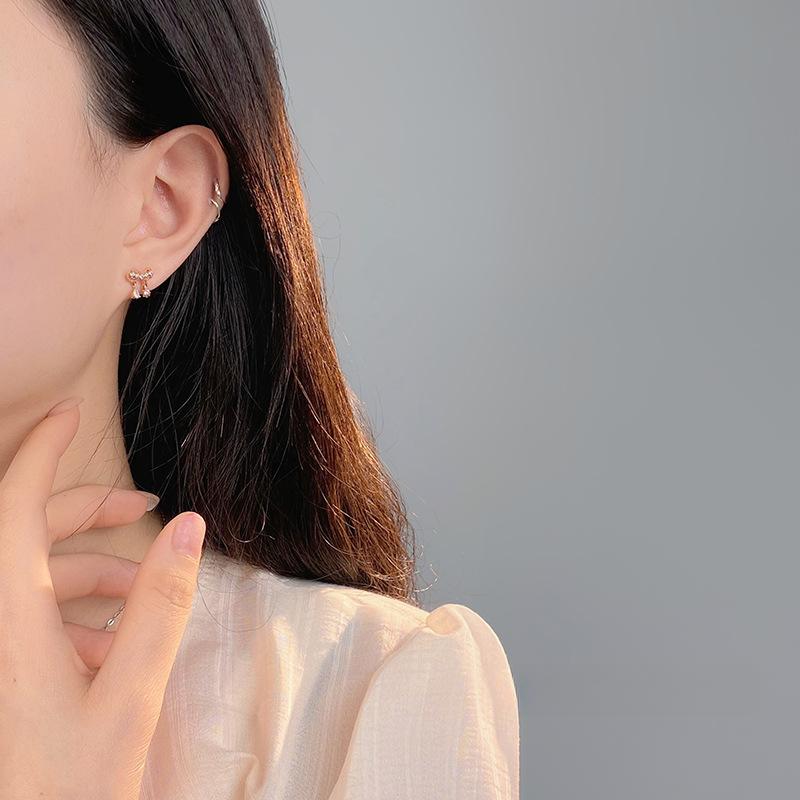 Изысканные серьги-бантики с каплями воды для женщин