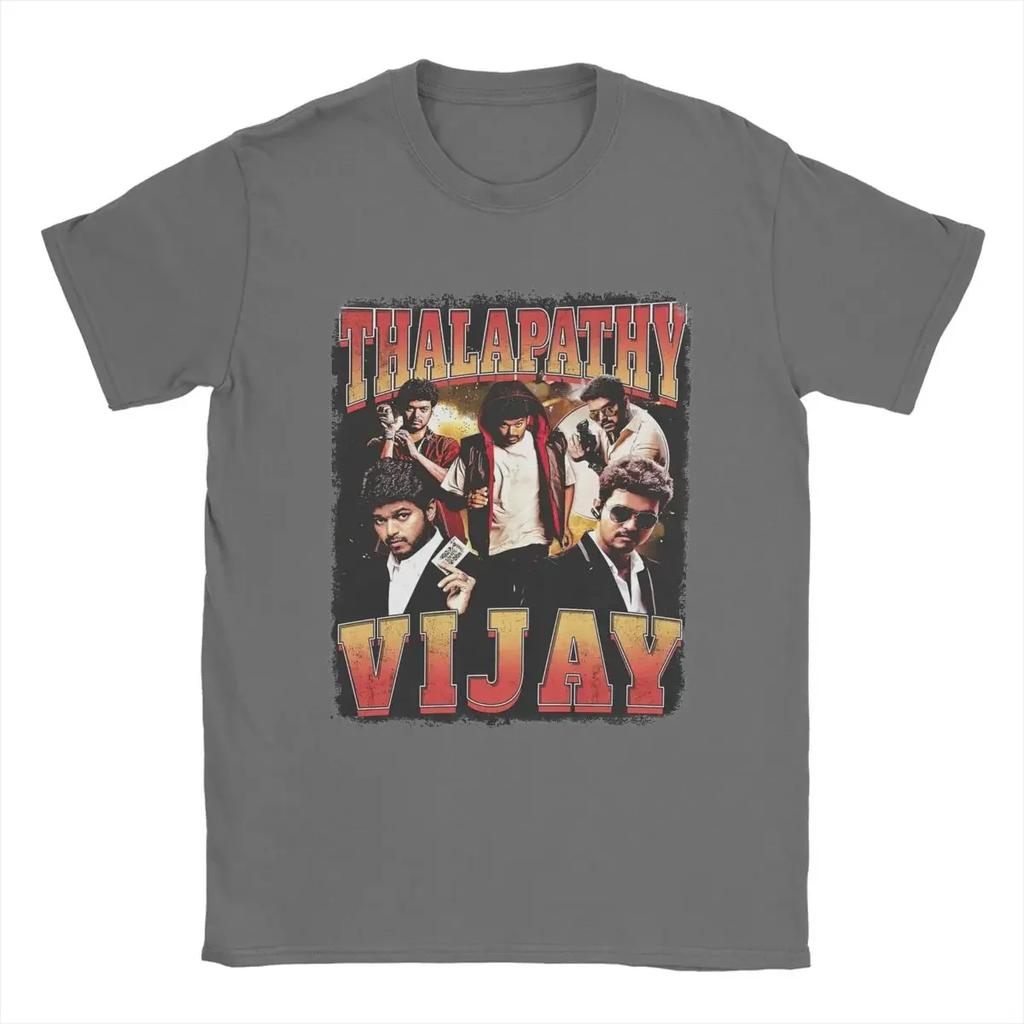 Unisexs Thalapathy Vijay T Shirts 100 Cotton Clothing Funny Short Sleeve Crew Neck Tee Shirt Party TShirt