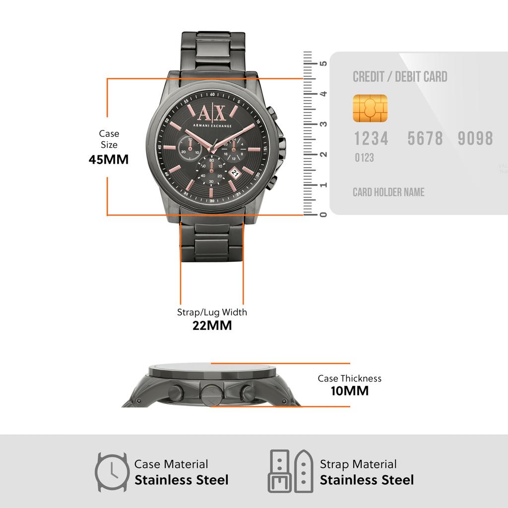 Мужские часы Armani Exchange Chronograph из нержавеющей стали AX2086,