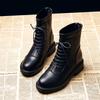 Small inner height increase 7cm leather Martin boots women's autumn new platform short boots student women's leather boots