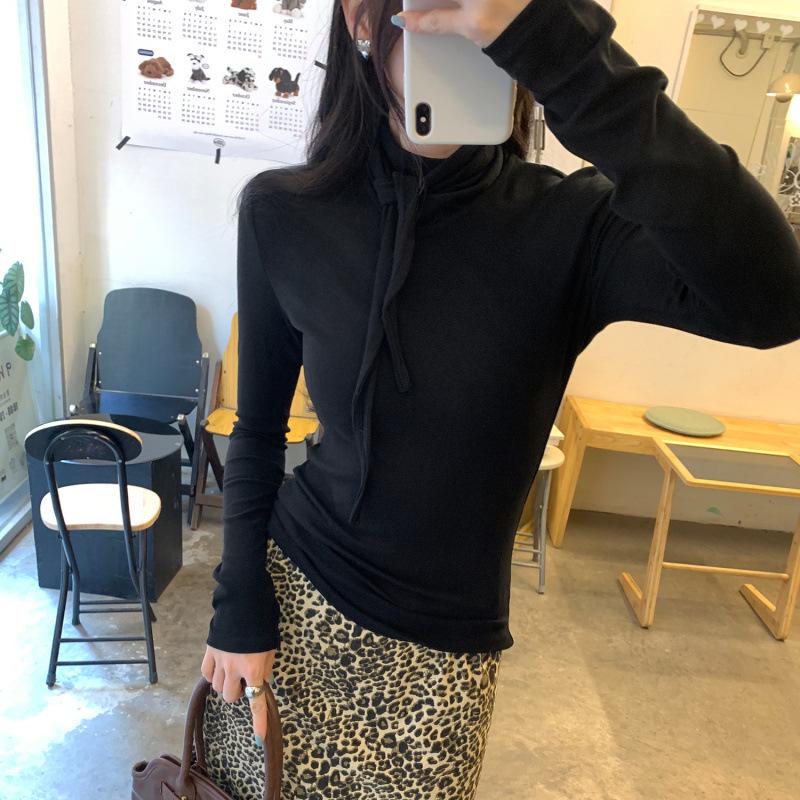 In Stock: Women's High-End Autumn/Winter 2026 Bow Tie Lace Wool Base T-Shirt