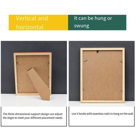 8/10-дюймовая деревянная рамка для плаката Высокое стекло Искусство Горизонтальная Вертикальная Современная Четкость Галерея Гостиная