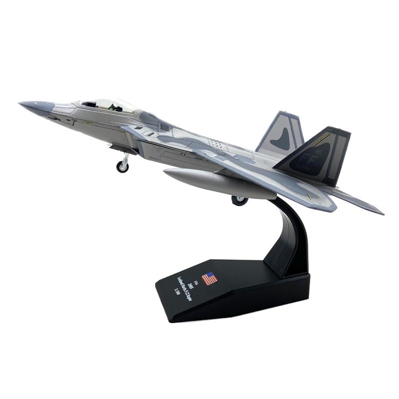 1:100 масштабная модель истребителя США F-22 Raptor и выставочный стенд коллекция подарков F22 сплав модель самолета мини-украшение для дома