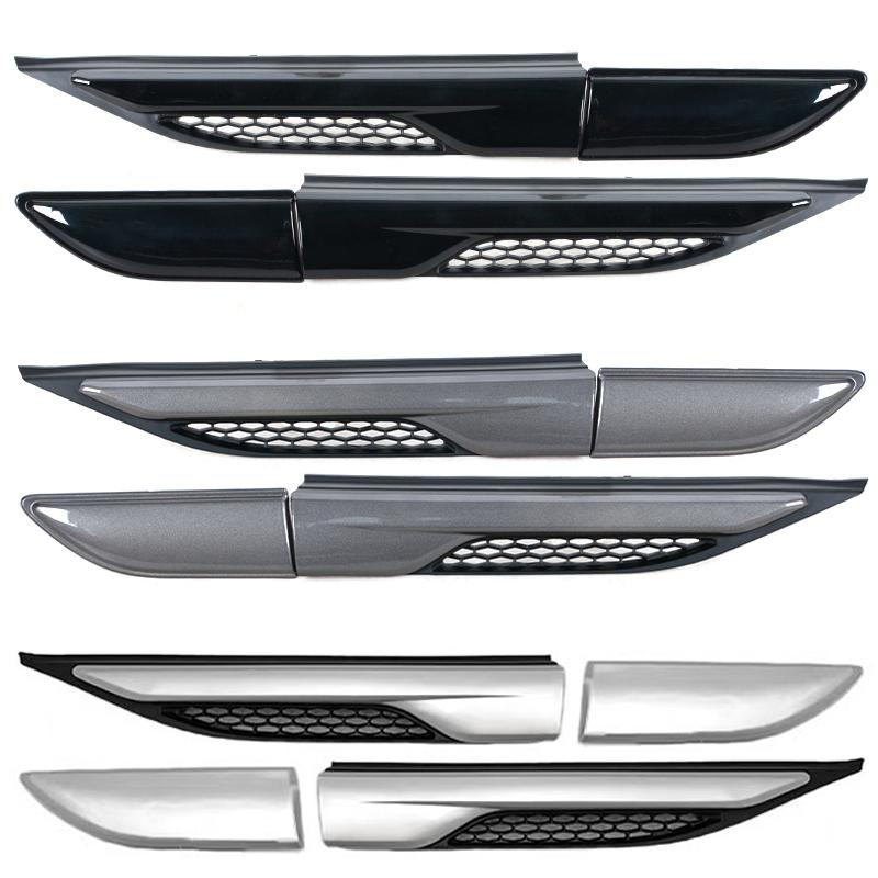 4PCS Front Door Fender Side Grille Leaf Plate Air Outlet Molding Trim Cover Strip For Land Rover Range Rover Evoque 2011-2019