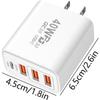 Прочный USB C зарядный блок 40 Вт, 4 порта, Type-C, быстрая зарядка, USB-адаптер для настенной зарядки