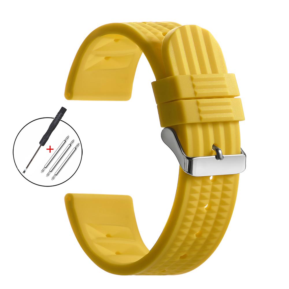 Premium Rubber Waffle Strap Universal Replacement 20mm 22mm Soft Silicone Watchband Men's Sport Diver Wristband for Seiko SKX007