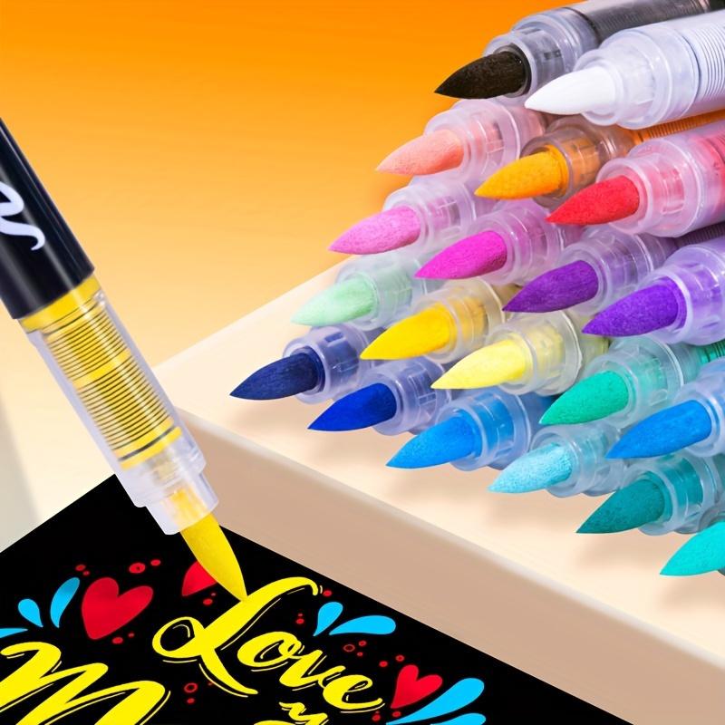 Acrylic Paint Pens, Soft Brush Tip Acrylic Paint Markers, Color Acrylic Markers Ideal For Canvas, Rock Painting, Wood, Stone, Glass, Ceramic
