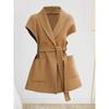 Fashionable Woolen Vest for Women Double-sided Mid-length Elegant Versatile Horse Clip Jacket