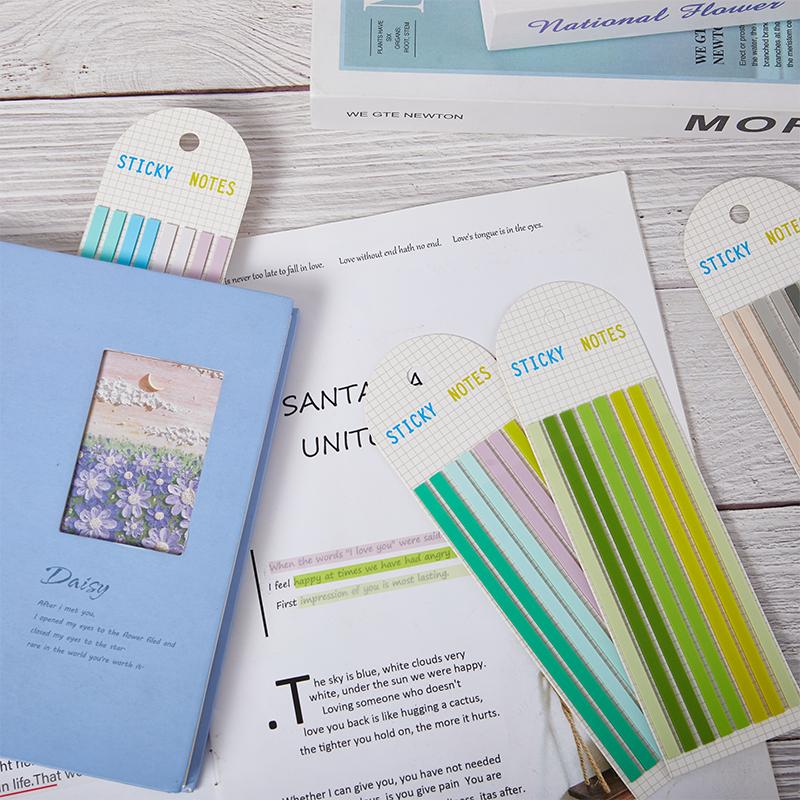 160 шт. цвет миндального печенья длинные липкие заметки прозрачные вкладки-флаги наклейки чрезвычайно