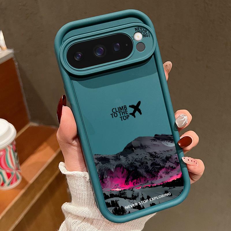 Чехол для Google Pixel 9 8 7 Pro 9 Pro XL 9A 8A 7A Узоры для путешествий по заснеженным горам Конфетный цвет Мягкий ТПУ Силиконовый Противоударный Чехол для Телефона