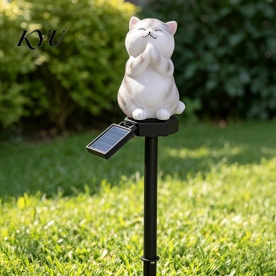 Waterproof Pathway Lighting Solar Cat Garden Light, Outdoor Eco Friendly Decor LED Lamp for Patio Yard Lawn Decoration Romantic Courtyard Atmosphere