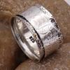 Silver Wide Band Ring, Handmade Ring, Solid Silver Ring, Meditation Ring, Fidget Ring, Big Silver Spinner Ring, Valentine's Day Gift,