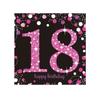 Serviettes - Mignon - 18e Anniversaire - Rose - Noir - Violet