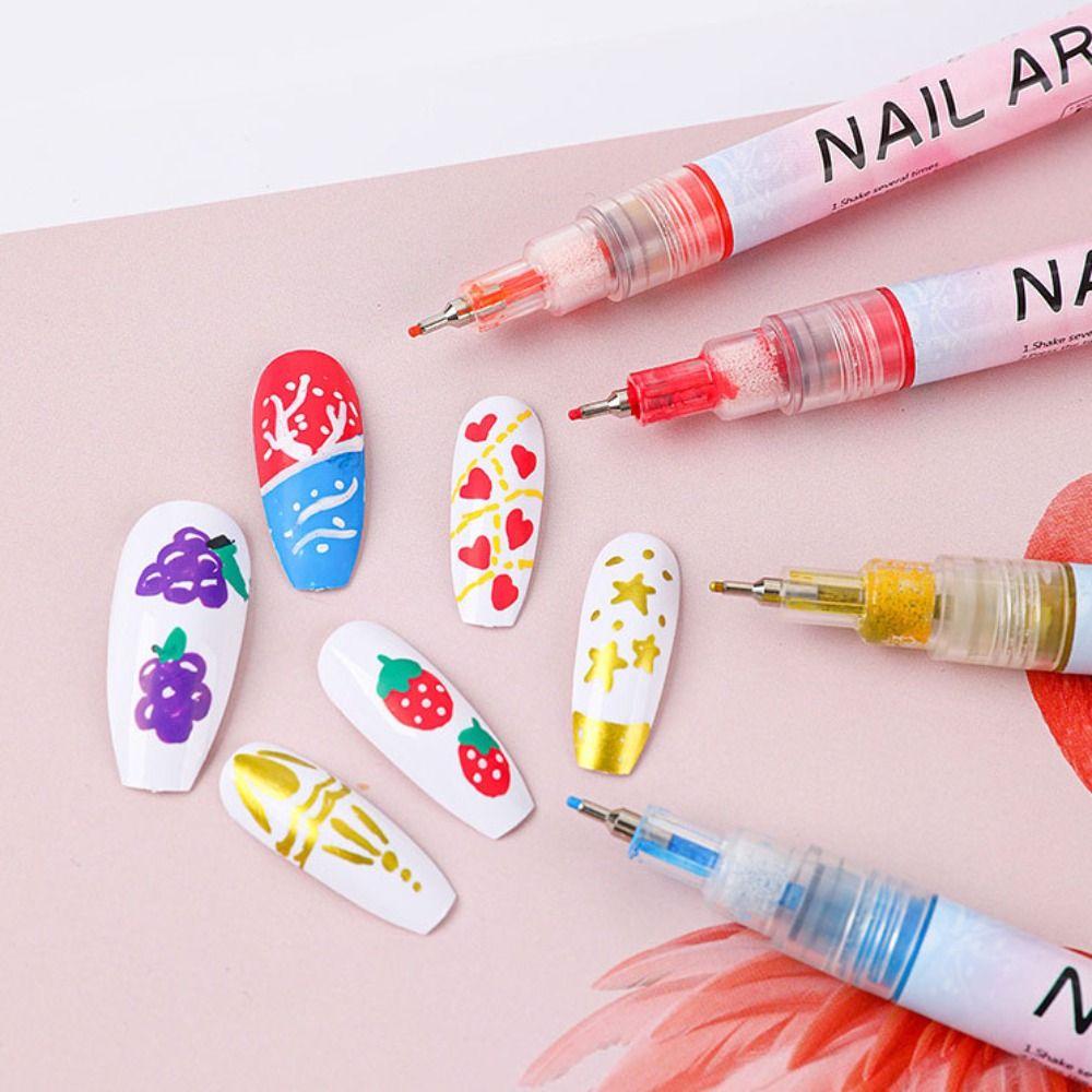 12 шт./набор DIY ручка для рисования ногтей водостойкая подводка для рисования красочная ручка для граффити для ногтей