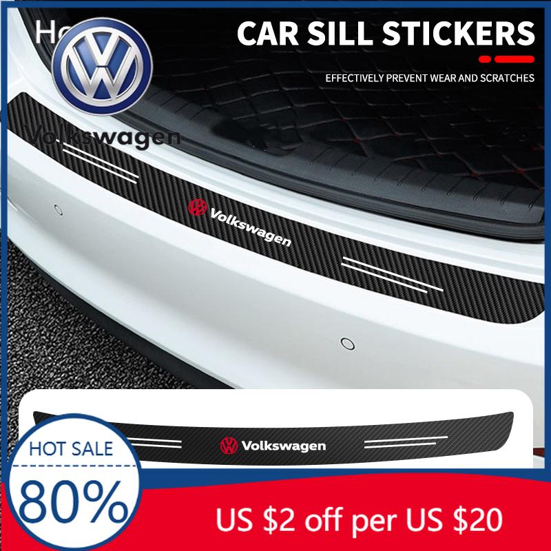 Для VW Volkswagen Jetta MK5 Golf 1 шт. Автомобильные наклейки из углеродного волокна для защиты заднего бампера и багажника Для Volkswagen VW Touran Beetle Golf
