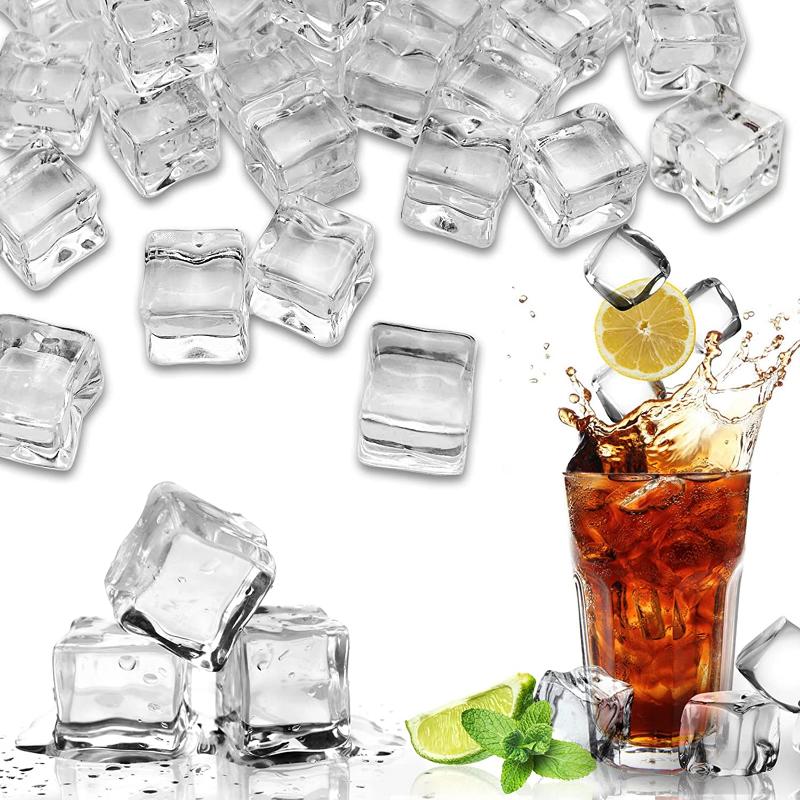 Fake Ice, Clear Fake Ice Cubes Acrylic, Acrylic Decorative Ice Cubes for Photography Accessories Props Decoration Vase Fillers